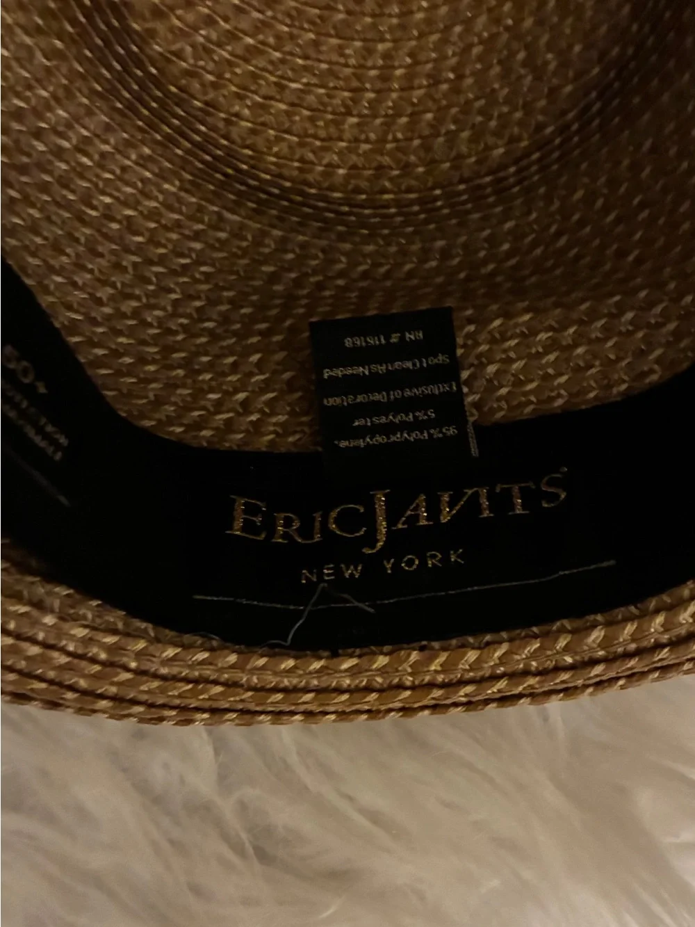 Eric Javits Woven Fedora Hat Beige UPF 50+ - Picture 9 of 12